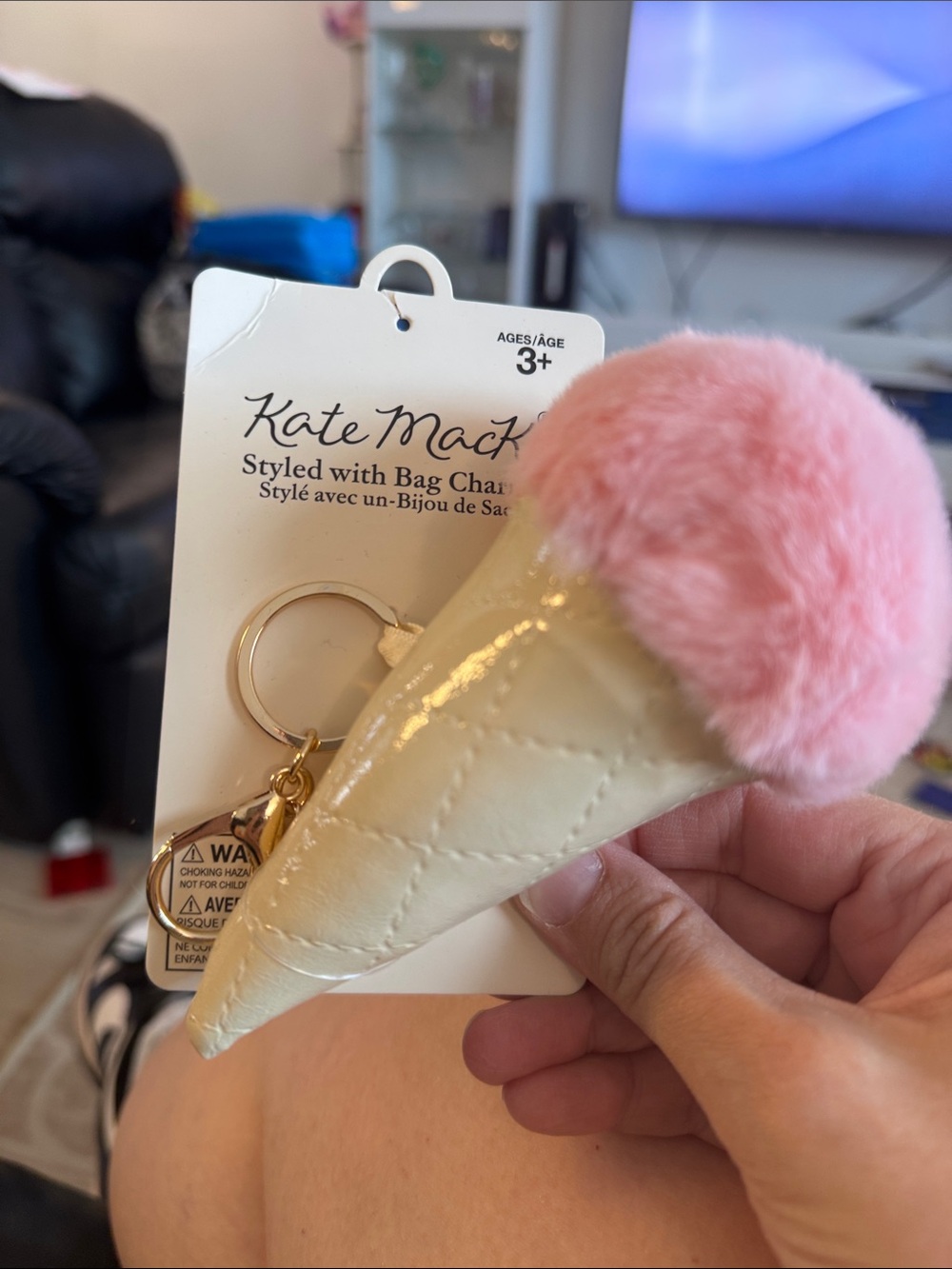 Kate Mack plush ice cream bag charm and keychain NWT